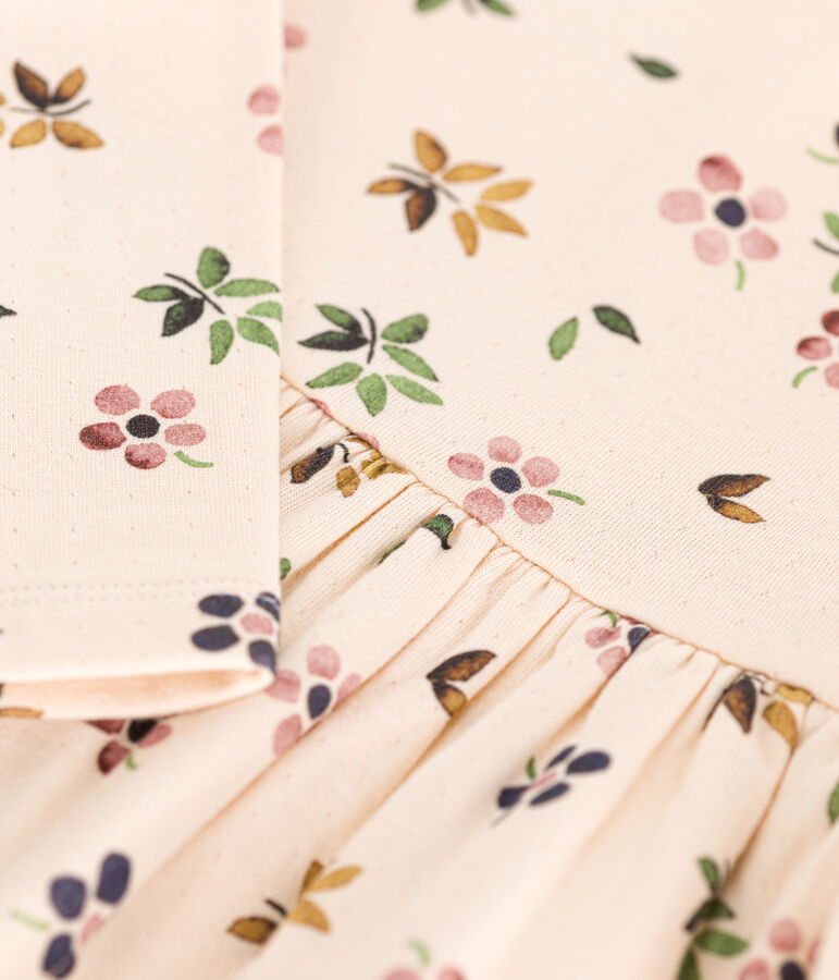 Lang&auml;rmeliges Kinder-Kleid aus Doppeljersey f&uuml;r M&auml;dchen naturfarben/vielfarbig