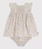 Kurz&auml;rmeliges Babykleid aus Baumwolle und dazu passender Bloomer mit Blumenmuster SPRAY/ MULTICO