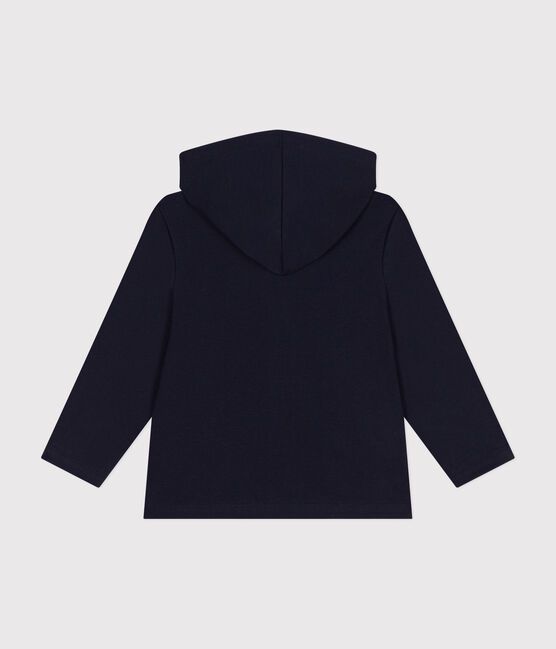 Jungen-Kapuzenshirt mit Reißverschluss aus Strickgewebe blau SMOKING