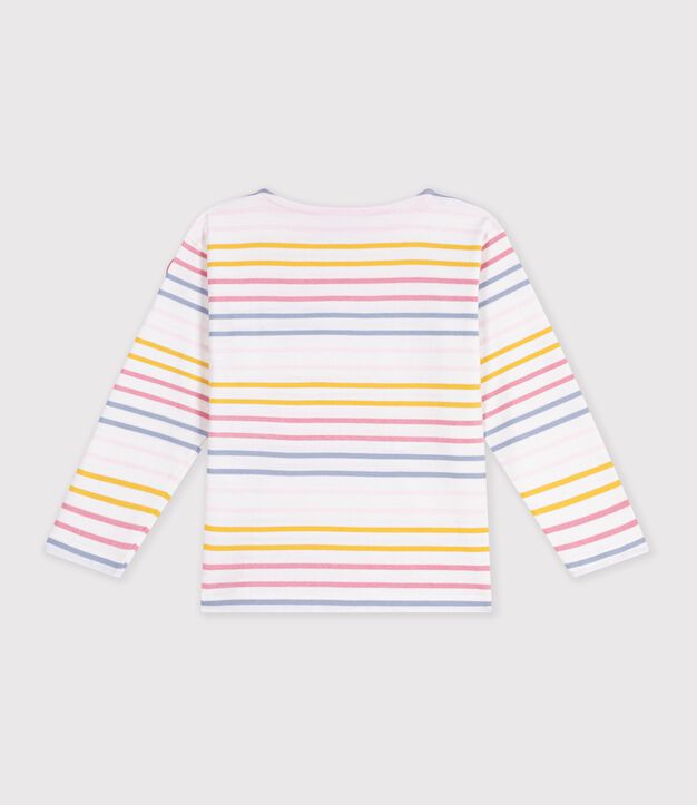 Kinder-Streifenshirt Marini&egrave;re aus Baumwolle weiss/vielfarbig