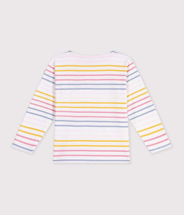 Kinder-Streifenshirt Marini&egrave;re aus Baumwolle weiss/vielfarbig