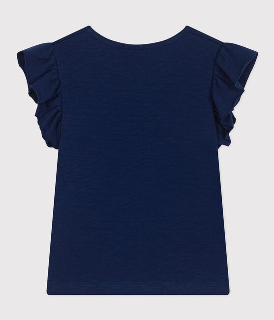 T-Shirt aus geflammtem Jersey Kinder/Mädchen blau MEDIEVAL