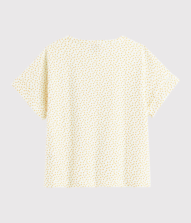 Bedrucktes Kinder-T-Shirt f&uuml;r M&auml;dchen weiss/gelb