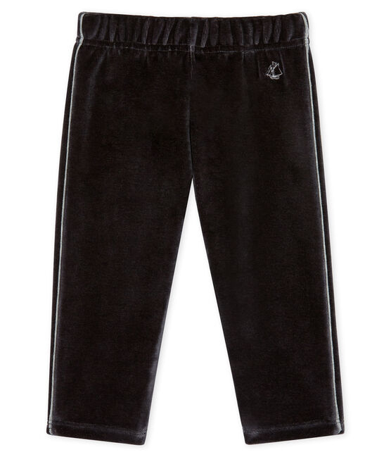 Babyhose aus Samtstrick für Jungen schwarz NOIR
