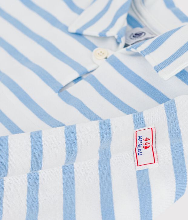 Kinder-Shirt Marini&egrave;re aus Baumwolle mit Streifen blau/blau