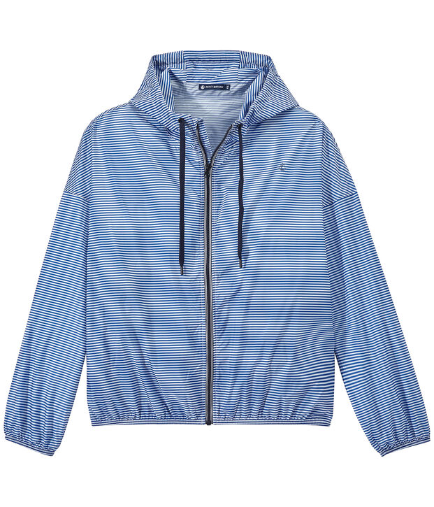Unisex-Windbreaker im Milleraies-Ringelmuster blau/weiss