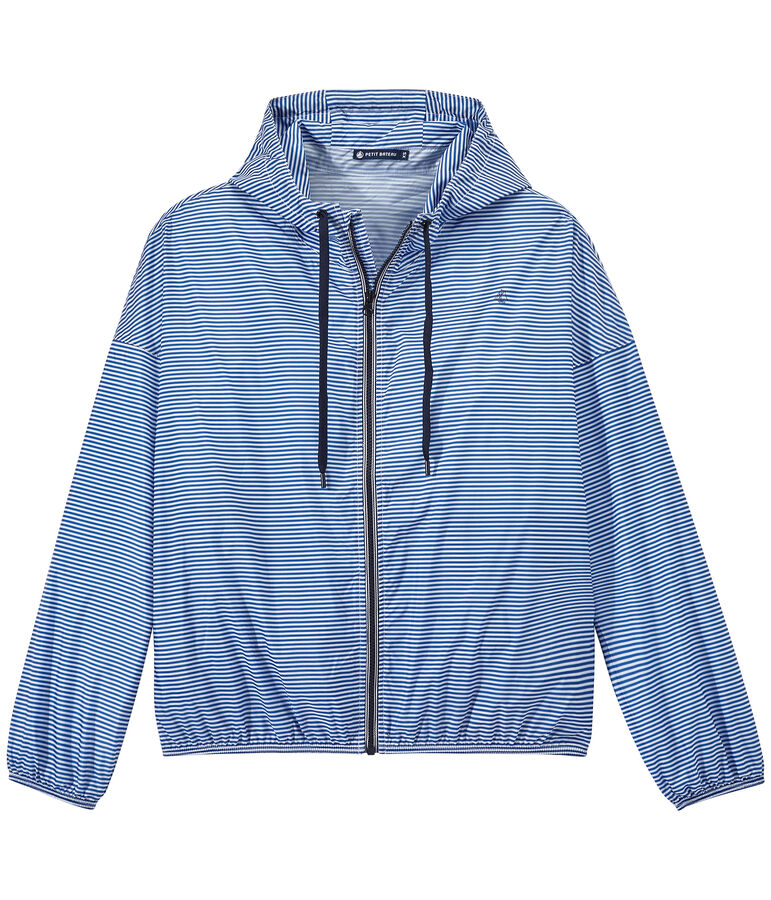 Unisex-Windbreaker im Milleraies-Ringelmuster blau PERSE/weiss MARSHMALLOW