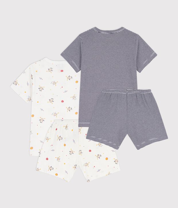 Set Kinder-Kurzpyjamas aus gemusterter Baumwolle vielfarbig