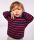Baby-Pullover im Marine-Look aus Wolle und Baumwolle mit Streifen
