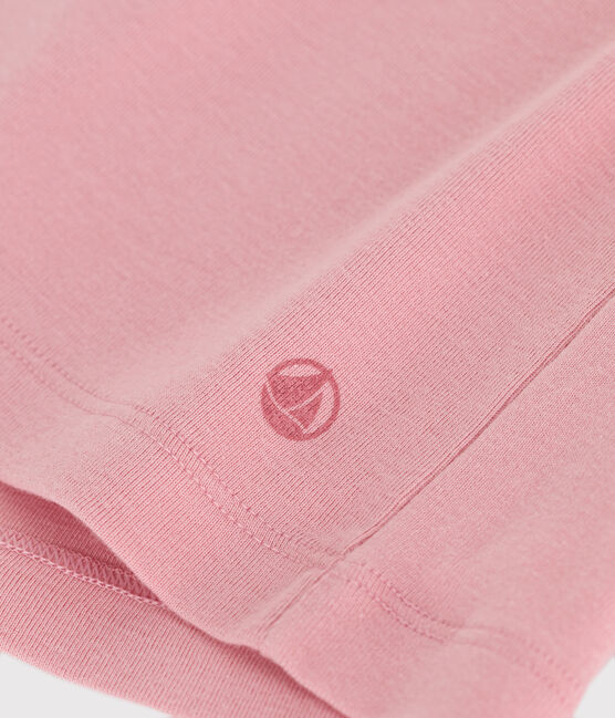 Kurzärmeliges Kinder-T-Shirt aus einfarbiger Baumwolle rosa CHARME