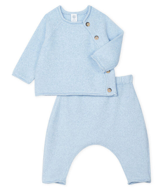 2-teiliges Baby-Set aus Baumwolle, Merinowolle und Polyester blau TOUDOU