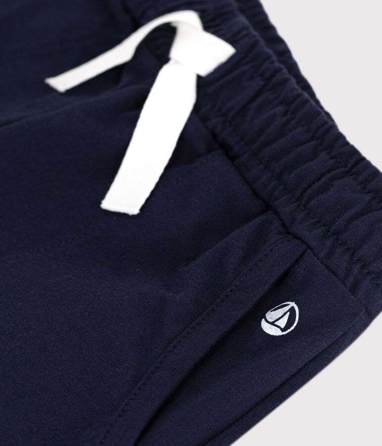 Kinder-Shorts aus einfarbiger Baumwolle blau SMOKING