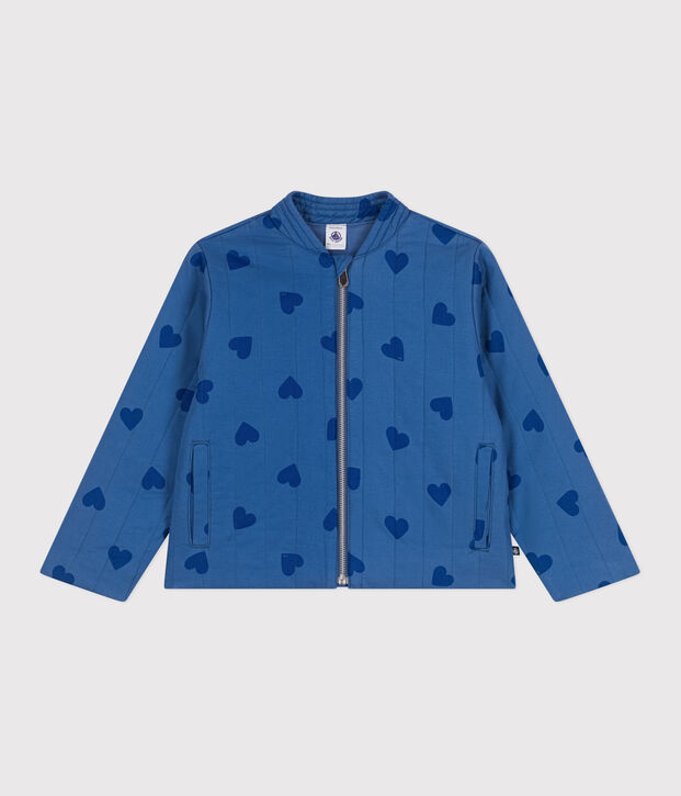 Kinder-Jacke aus Baumwolle mit Herzmotiv blau/blau