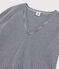 Damen-T-Shirt aus Baumwolle mit V-Ausschnitt blau SMOKING/weiss MARSHMALLOW