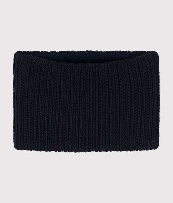 Kinder-Schlauchschal aus Strick mit Fleece-Futter blau SMOKING
