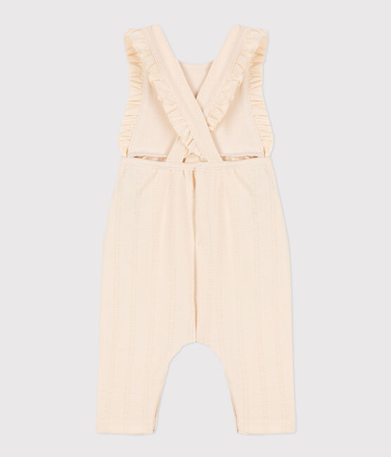 Langer Baby-Overall aus dickem Jersey mit dekorativen Tupfen naturfarben AVALANCHE