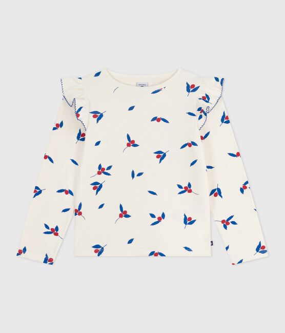 Langärmeliges Kinder-T-Shirt aus bedruckter Baumwolle MILK/ MULTICO