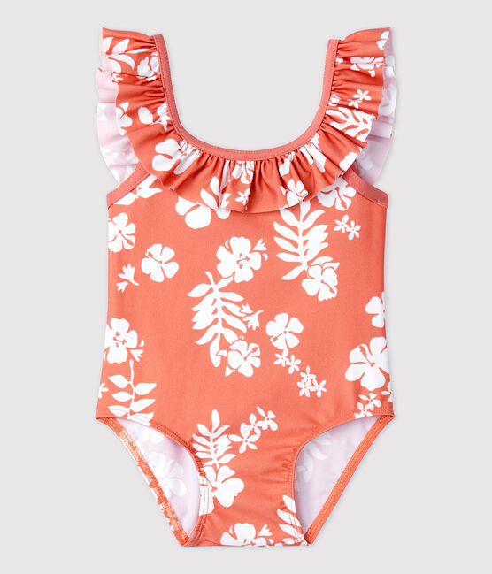 Baby-Badeanzug auf recyceltem Material rosa PAPAYE/ MARSHMALLOW