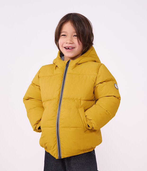 Einfarbige Kinder-Winterjacke gelb