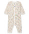 Baby-Strampler ohne Fuß aus Rippstrick für Mädchen weiss MARSHMALLOW/weiss MULTICO
