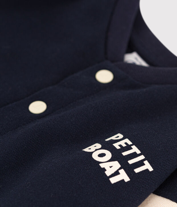Baby College-Jacke aus Molton. blau/naturfarben