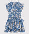 Ärmelloses Kinder-Kleid aus Popeline mit Blumenmuster für Mädchen blau BEACH/ MULTICO