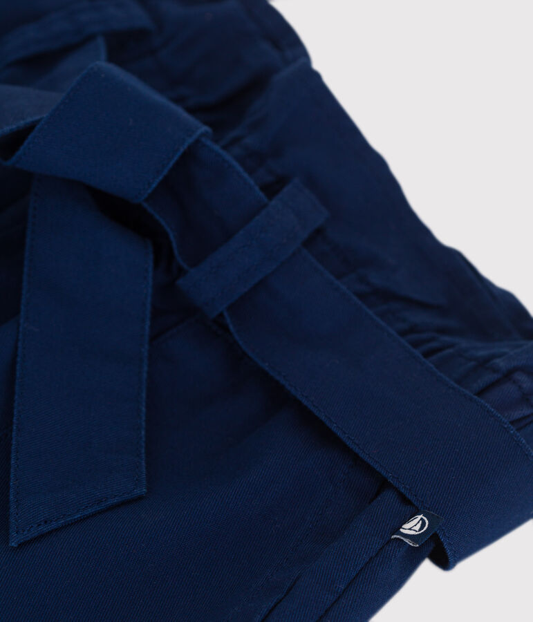 Kinder-Shorts aus einfarbiger Baumwolle blau