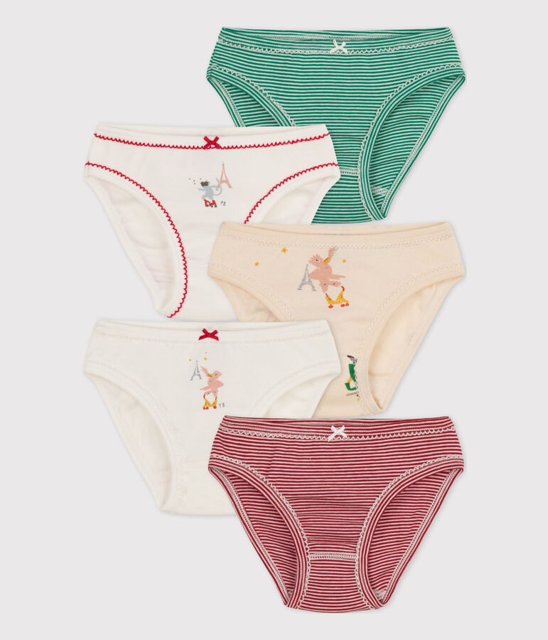 5er-Set Slips aus Baumwolle f&uuml;r M&auml;dchen vielfarbig