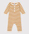 Gestreifter Baby-Overall aus Strick weiss AVALANCHE/ ECUREUIL