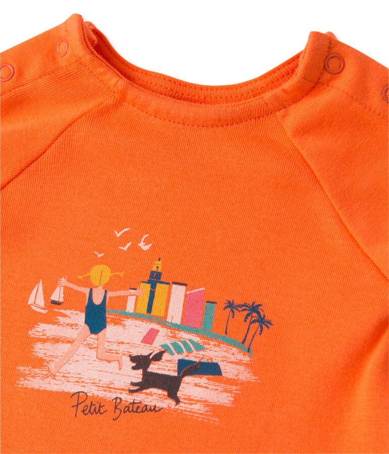 Set aus Baby-M&auml;dchen-Shorts und T-Shirt orange/rosa
