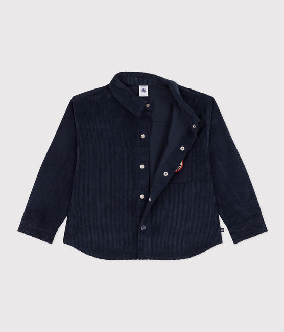 Kinder-Overshirt aus Cord für Jungen blau SMOKING