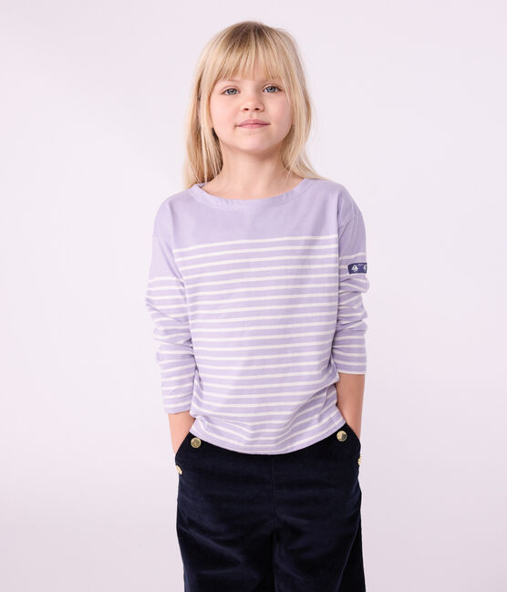 Kinder-Streifenshirt "Marinière" aus Baumwolle violett SQUAW/ MILK