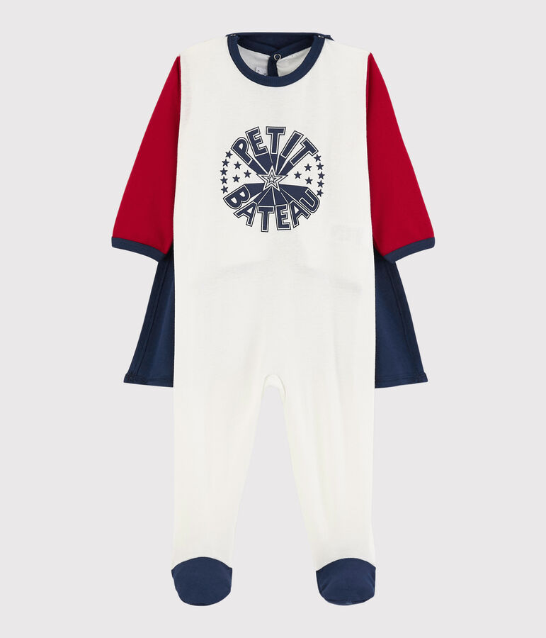 Verspielter Strampler im Super-Baby-Stil aus Baumwolle rot/weiss