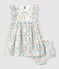 Babykleid mit Bloomers aus Popeline und mit Blumenmuster weiss MARSHMALLOW/weiss MULTICO