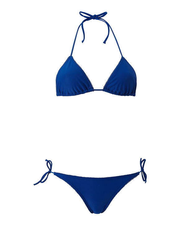 Einfarbiger Damen Bikini blau
