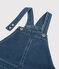 Kinder-Latzkleid aus Bio-Baumwoll-Denim für Mädchen blau DENIM BLEU DELAVE