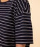 Damen-T-Shirt LE BOXY aus Baumwolle blau SMOKING/weiss MARSHMALLOW