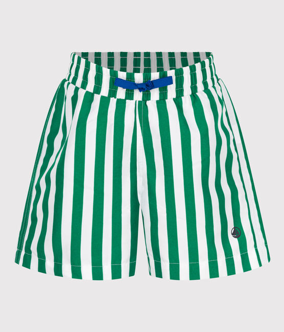 Kinder-Badeshorts mit Streifen grün MARSHMALLOW/ JARDIN