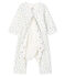 Bodyjama ohne Füße aus Rippstrick für Babys weiss MARSHMALLOW/weiss MULTICO