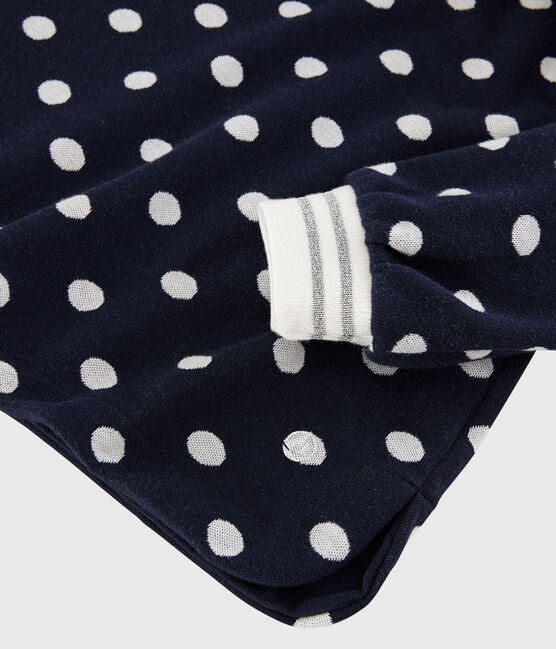 Langärmeliges Kinderkleid für Mädchen blau SMOKING/weiss MARSHMALLOW