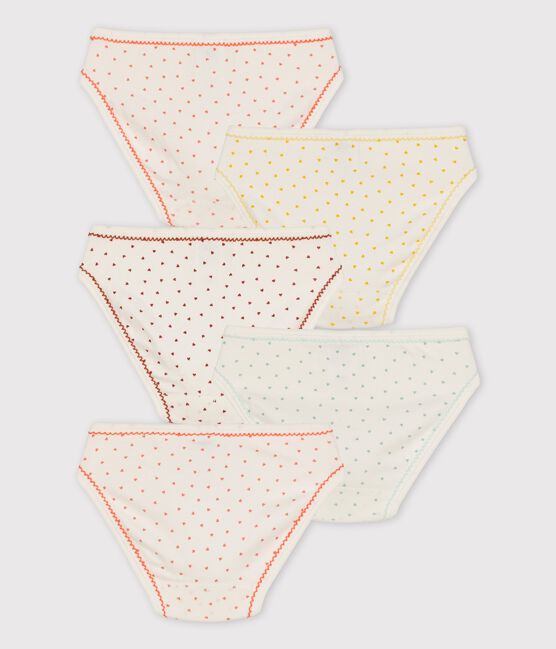 5er-Set Slips aus Baumwolle mit Mini-Herzchen für Mädchen variante 1
