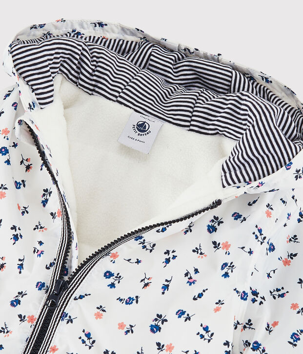 Warme Baby-Windjacke aus Polyester. weiss/vielfarbig