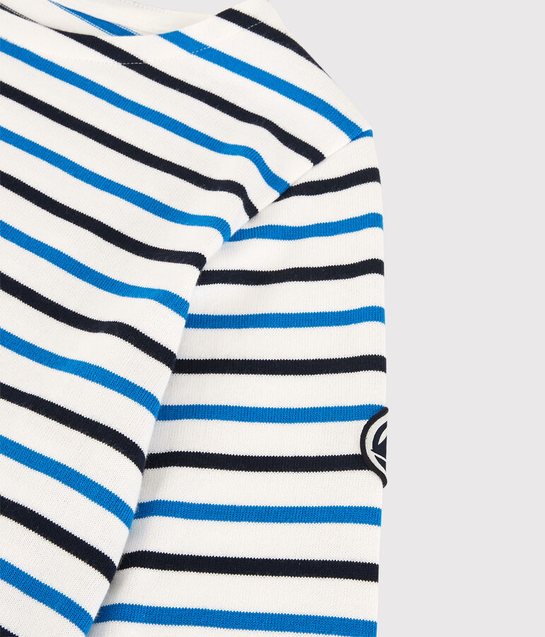 Streifenshirt aus Baumwolle Damen weiss MARSHMALLOW/ SMOKING/ RUISSEAU