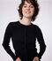 Damen-Cardigan aus einfarbiger Baumwolle schwarz BLACK