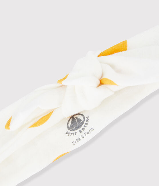 Kinder-Stirnband für Mädchen weiss MARSHMALLOW/gelb BOUDOR