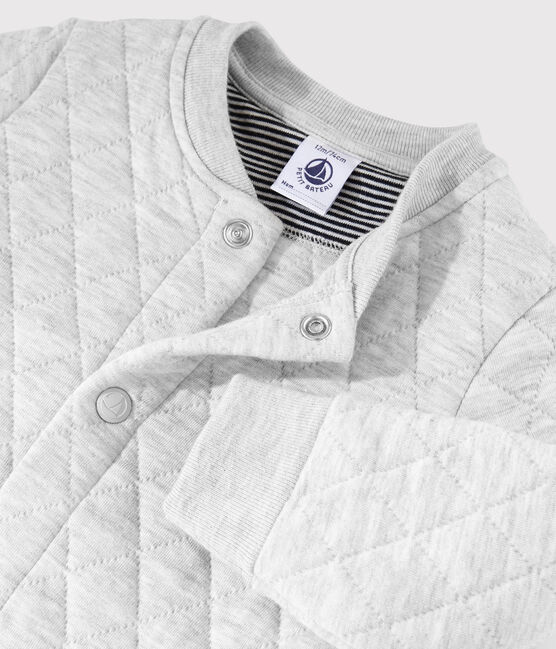 Baby-Cardigan aus Doppeljersey für Jungen grau BELUGA CHINE