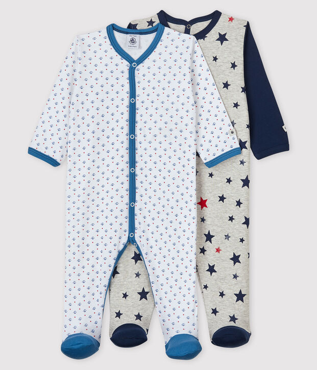2er-Set Baby-Strampler aus Rippstrick f&uuml;r Jungen vielfarbig