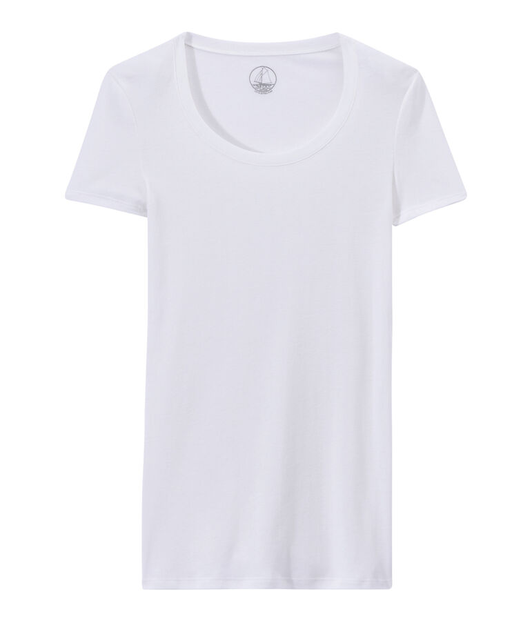 Damen-T-Shirt aus leichter Baumwolle weiss LAIT