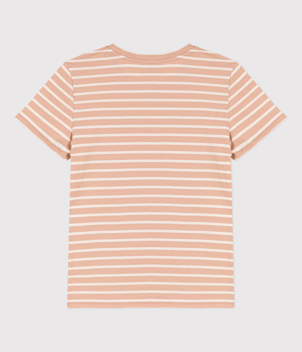 Damen-T-Shirt LE DROIT aus Baumwolle mit Rundhalsausschnitt beige/naturfarben