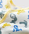 Baby-Strampler aus Baumwolle mit Affen in Leuchtfarbe weiss MARSHMALLOW/weiss MULTICO